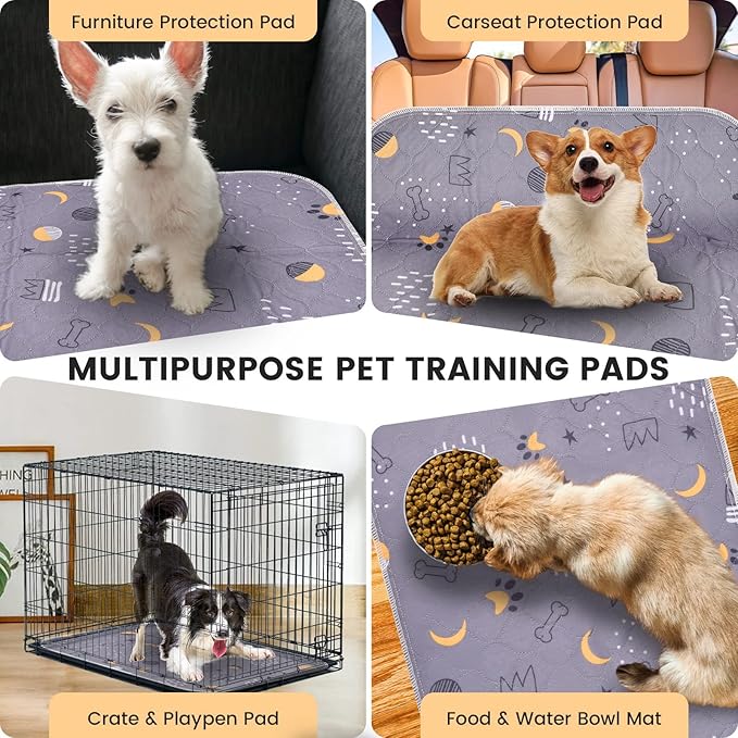 UPSKY Washable Pee Pads for Dogs 4 Pack 18” x 24” Reusable Puppy Pads Waterproof Pet Training Pads, Non-Slip Dog Mats Fast Absorbent Whelping Pads for Playpen, Potty, Crate, Bed