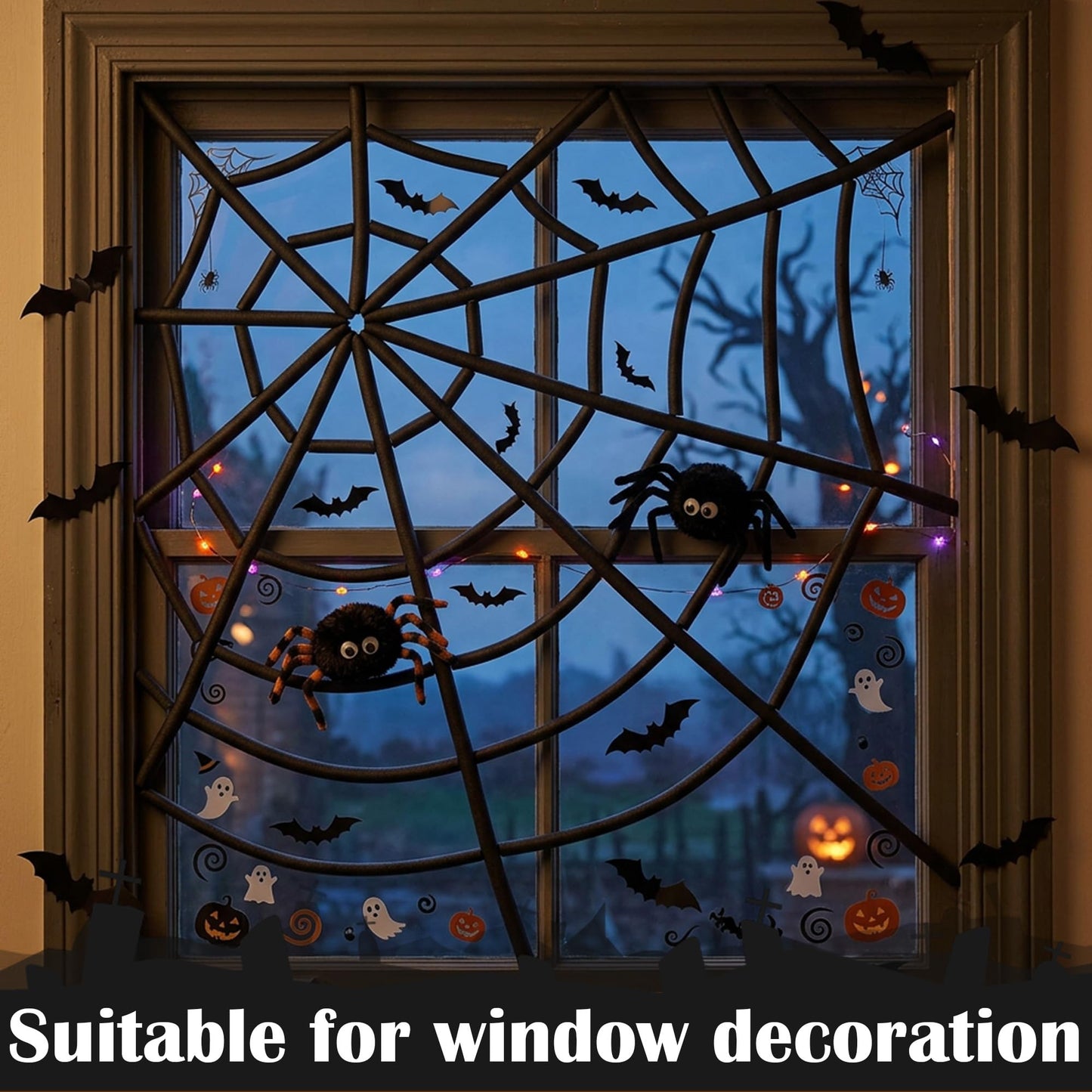 moonoom 50ft Black Halloween Foam Noodle, 5/8 Inch EPE Foam Tubes for Crafts, Versatile Foam Rope Roll for Halloween Holiday DIY Arts and Crafts Supplies Window Spider Web Decoration