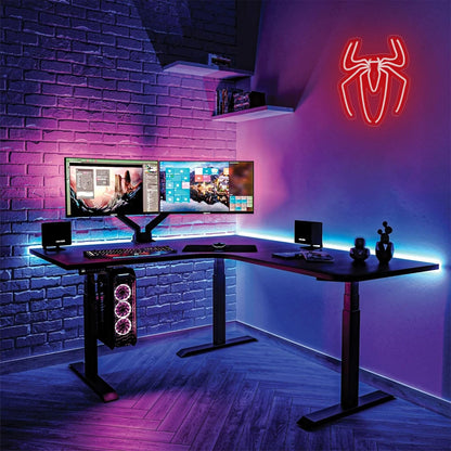 Spider Neon Sign Lamp - 10 Level Dimmable Spider Wall Decor Night Light with USB Power for Boys Room, Bedroom, Gaming Room, Anime Neon Sign, Happy Birthday Gift for Kids and Boyfriend