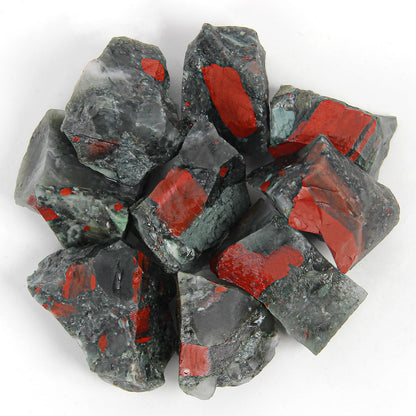 1.1lb Bulk Raw Bloodstone Rough Crystal-Natural Blood Stone Raw Stones Crystal for Tumbling, Cabbing, Fountain Rocks, Decoration,Polishing, Wire Wrapping, Wicca & Reiki Crystal Healing