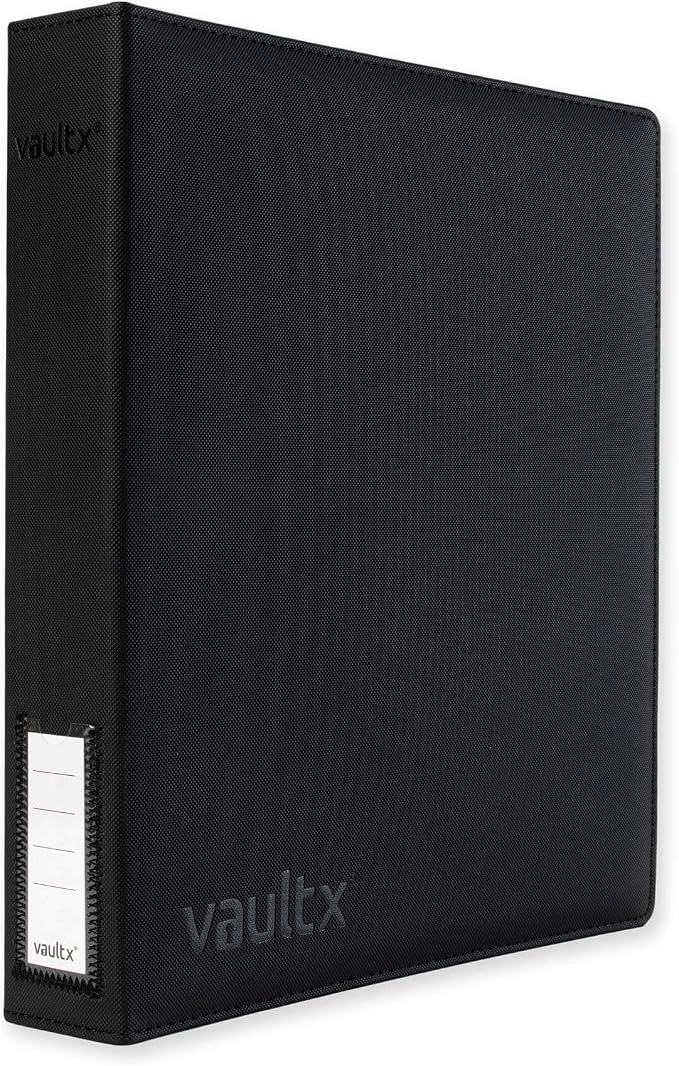 Vault X Slim Ring Binder, 540 Cards, fits 9 Pocket Pages, Exo-Tec Material, 3 D-Ring Folder, for Trading Cards (Black/Green)
