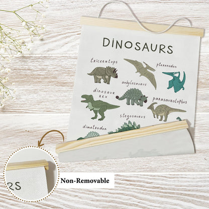 Nopoben Dinosaurs Poster Hanger Frame, Animal Prints Wall Art With Wooden Poster Hanger, Educational Animals Wall Decor, Kids Room Nursery Bedroom Decor(12x16 Inches)-19