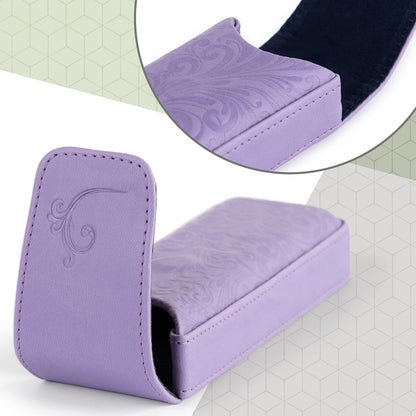 Generic Violet Hard Eyeglass Case, Minimalist PU Leather Glasses Holder, Small Case For Eyeglass, Reading Glasses Case
