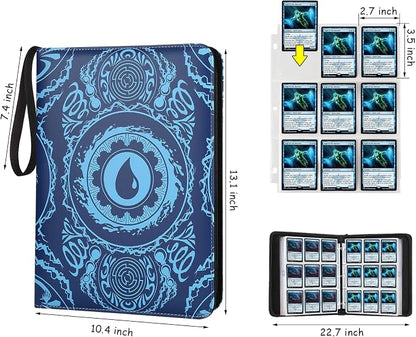 9-Pocket Card Binder for MTG,720 Double Sided Pocket PU Trading Collection Binder,Premium Collector Card Album for MTG,TCG,Yugioh,Game Cards(Blue)
