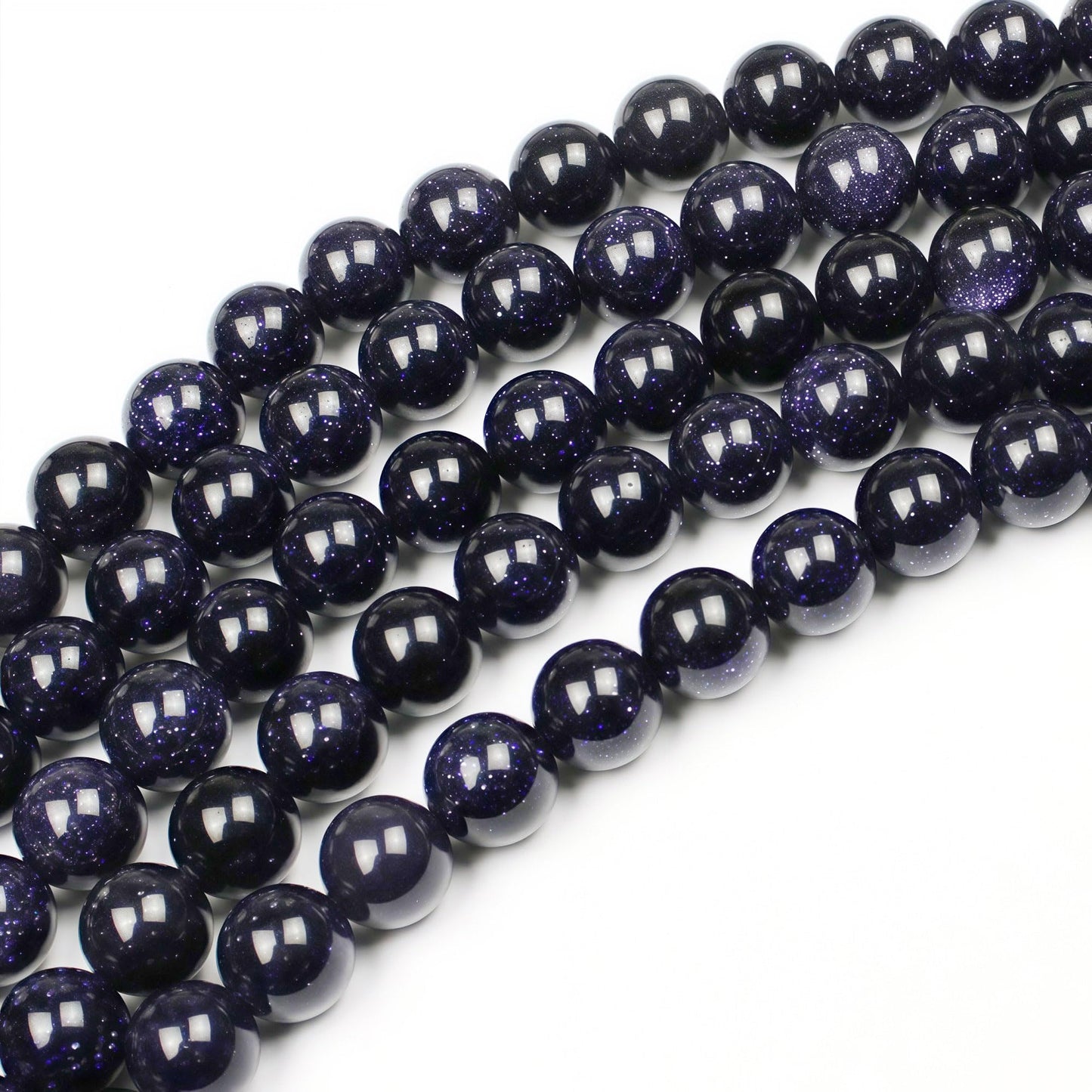 MJDCB Natural Stone Beads Blue Sand Stone Round Loose Beads for Jewelry Making DIY Bracelet Necklace (4mm)