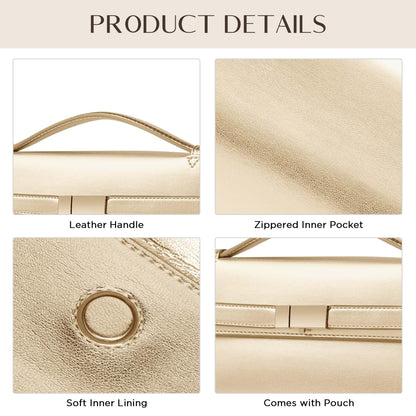 CHUNLI PU Leather Clutch Purses for Women, Trendy Ladies Top Handle Bag for Evening Work Business Daily Use