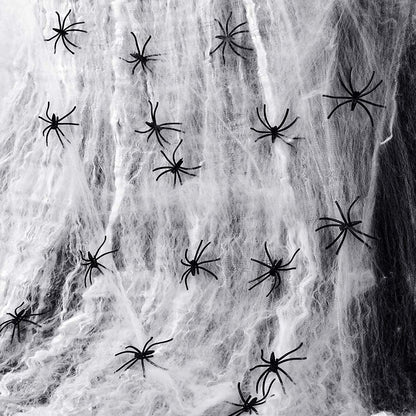 JOINSI 23ft Spider Web Halloween Decorations + 2.5ft Giant Fake Spider + Stretchy Dense Spider Silk + 20Pcs Small Spiders for Indoor Outdoor Yard Home Party Supplies Decor