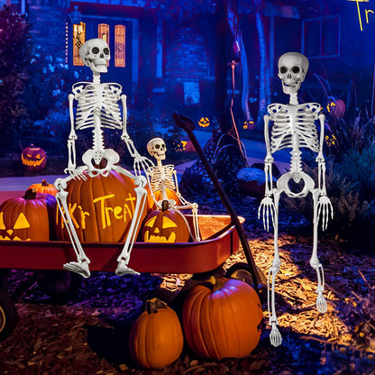 SUNREEK 3 ft Skeletons for Halloween, 36 inch Life Size Skeleton with Full Body Posable Joints, Halloween Plastic Skeleton for Outdoor Yard Patio Lawn Garden Haunted House Spooky Scene Decor (1)