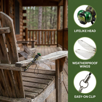 BLMRME 3D Artificial Dragonfly Bug Repellent, Lifelike Dragon Fly Clips for Bugs Repellent, Durable Outdoor Garden Decor, Realistic Fly Deterrent for Patio Yard Plants