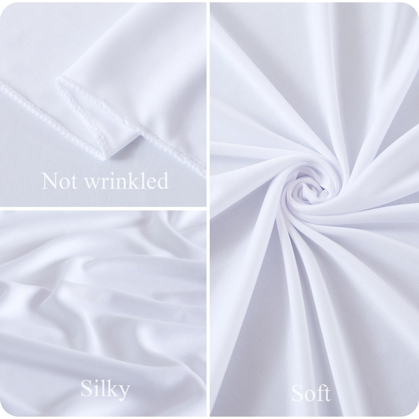 gogoparti White Tutu Table Skirts for Rectangle Tables 6ft Draped Pleated Table Skirt Polyester Tablecloth for Birthday Party Banquet Wedding Baby Shower