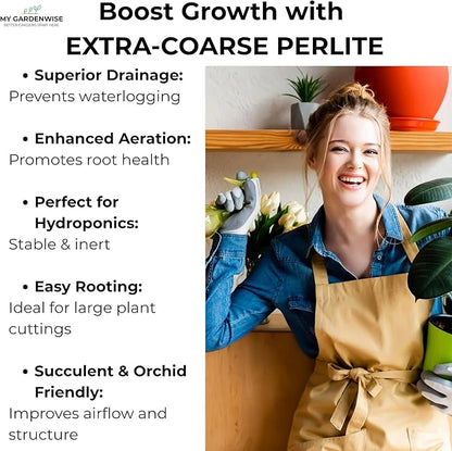 GARDENWISE Perlite for Plants, Extra Coarse Grade 4 Horticultural Perlite, Organic Perlite for Gardening Indoor & Outdoor, Made in USA (1 Quart)