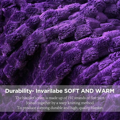 Zyrah Fleece Throws for Couch Super Soft Throw Blanket Lightweight Decorative Fuzzy Cozy Blankets for Sofa Chair Bed (A-Purple, Twin(60"x80"))