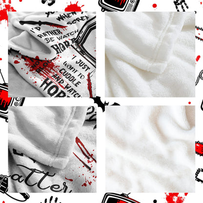 Loxezom Horror Movie Gifts Blanket 60" X 50", Halloween Christmas Birthday Gifts for Horror Movie Lovers, Scary Blanket/Merch/Birthday Party Decorations, Scary Movie Blanket
