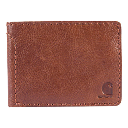 Carhartt Mens Full Grain Patina Leather Wallets, Bifold, and Front Pocket Options, Brown (Bifold)