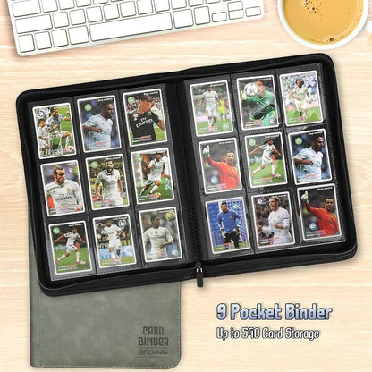 Trading Card Binder, Premium 9 Pocket Double Sided 540 Pocket PU Card Collection Binder, Collectible Trading Card Albums for MTG, TCG, Sport Card, Game Cards (Dark Gray)