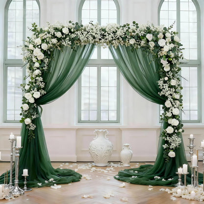 Suaycy 110pcs Mixed Faux Greenery: Real Touch Babys Breath Artificial Flowers Bulk, Eucalyptus Stems & Frosted Silver Dollar for Rustic Wedding Decor, Boho Farmhouse Table Centerpieces