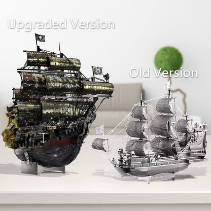 Piececool 3D Metal Puzzles for Adults, The Queen Anne's Revenge Pirate Ship Model Kits with DIY Tools Set, Metal Models Building Craft Kits, Creative Gifts Home Decor.