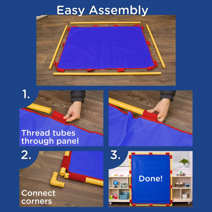 Children's Factory Replacement PlayPanel, Kids Room Divider Panel, Classroom Dividers, Free-Standing Partition for Daycare or Preschool, Cantilever Feet Not Included, Blue, Big Screen