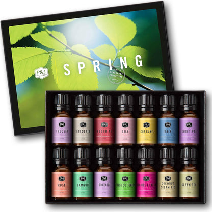 P&J Fragrance Oil Autumn Set | Brown Sugar, Apple, Harvest Spice, Vanilla, Forest Pine, and Snickerdoodle Candle Scents for Candle Making, Freshie, Soap Making Supplies, Diffuser Oil Scents
