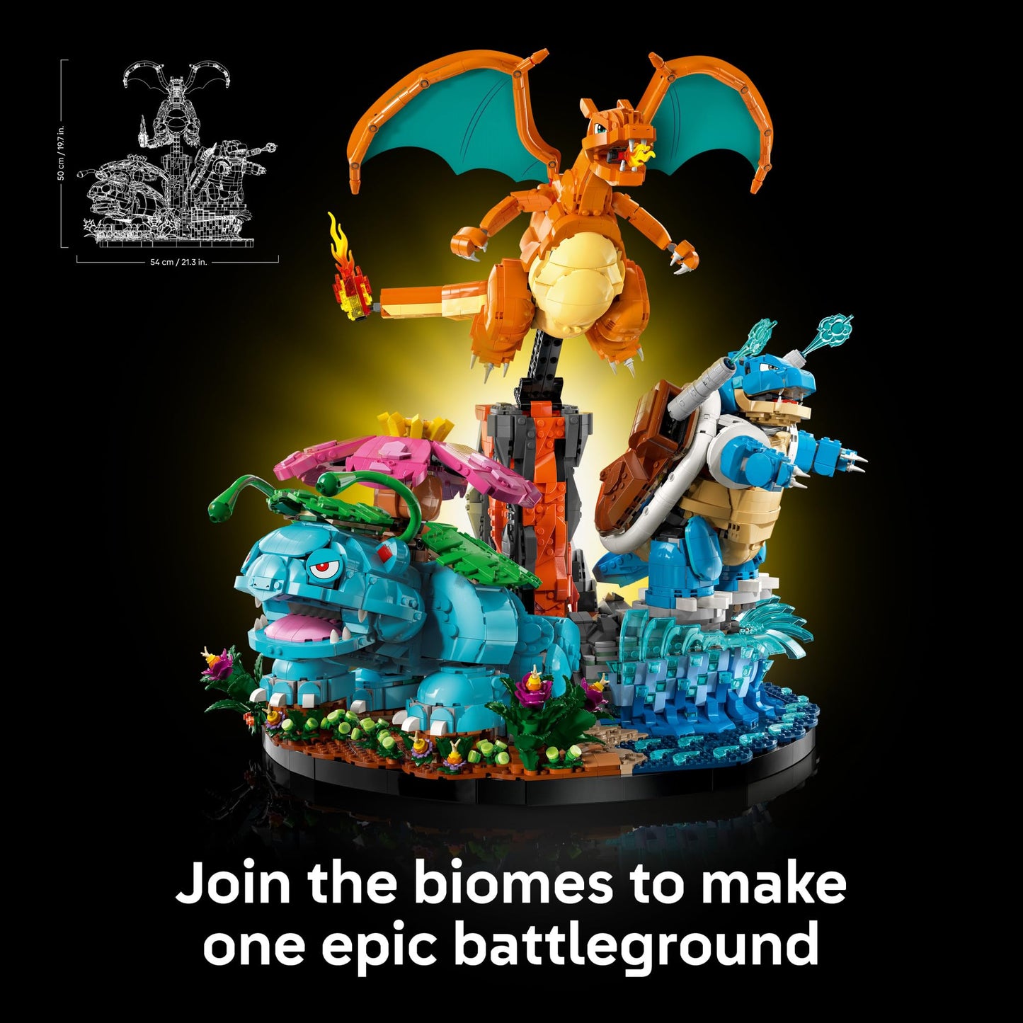 LEGO Pokémon Venusaur, Charizard and Blastoise - Building Set for Adults, Ages 18+ - Collectible Pokémon Figures - Gift Idea for Men & Women - 72153