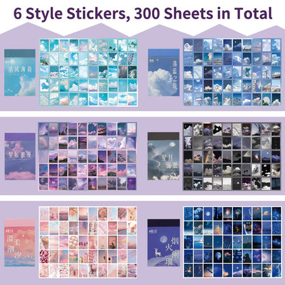 600 Pieces Washi Sticker Set, 12 Set Scrapbooking Diary Planner Album Diary Notebook, Scrapbooking Sticker Journaling Supplies for DIY Arts and Crafts Card Making Laptop Decoration