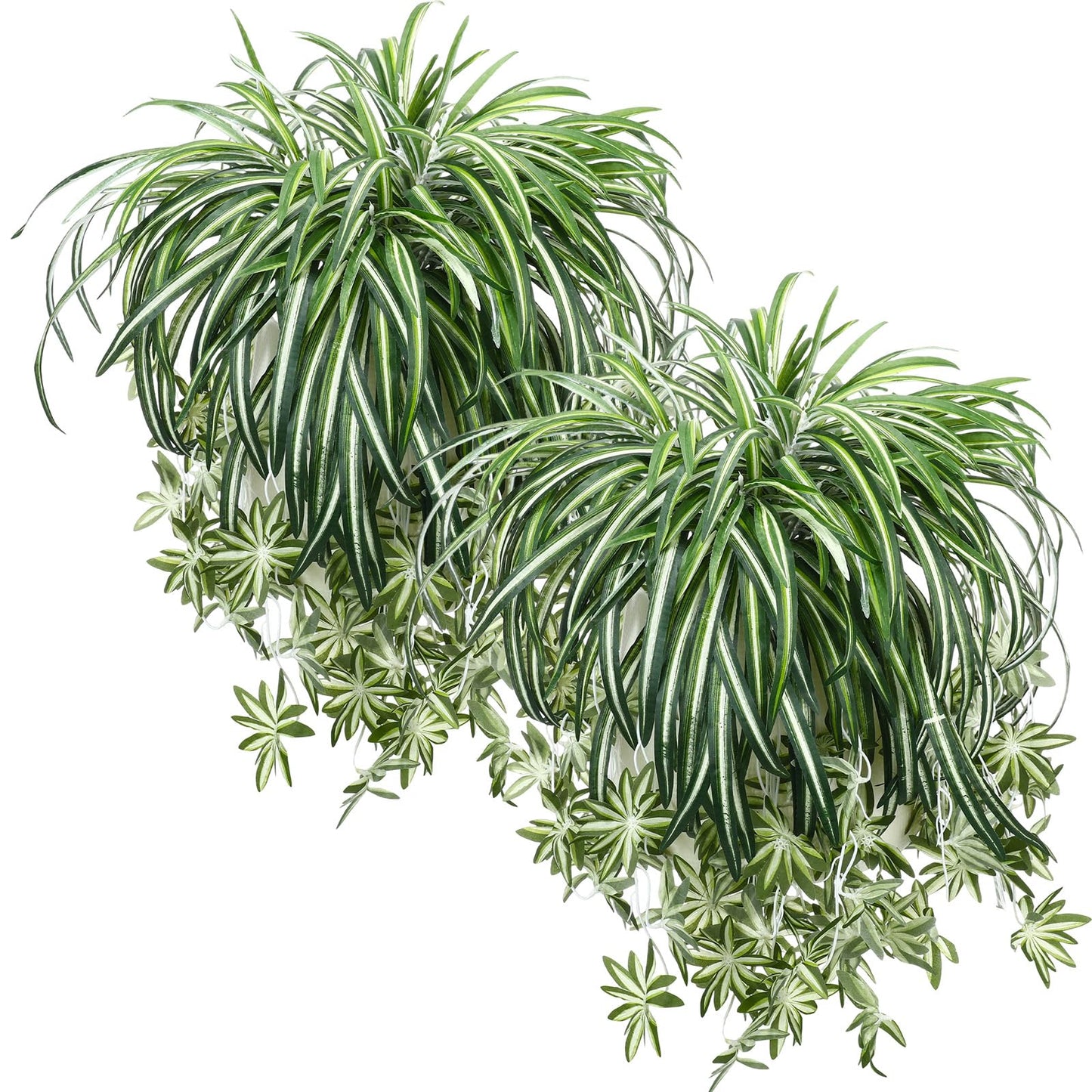 Hotop 12 Pcs Artificial Spider Plant 24 Inch Large Fake Hanging Greenery Plants Silk Faux Chlorophytum Comosum Artificial Flowers for Indoor Outdoor Wall Home Garden Backyard Office Wedding Decor