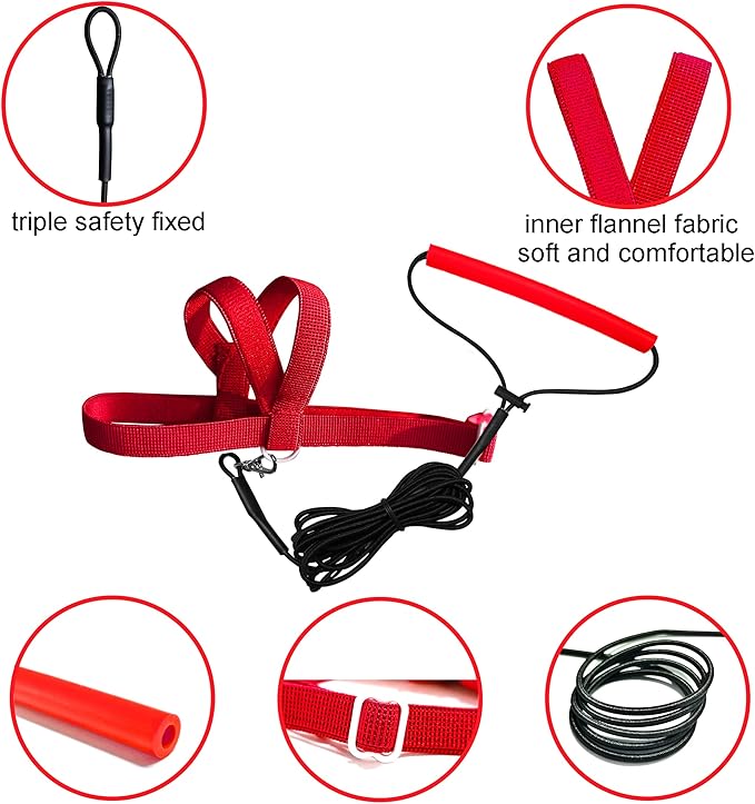 Pet Parrot Bird Harness Leash Adjustable Bird Flying Harness Traction Rope with Cute Wing for Parrots Pigeons Budgerigar Lovebird Cockatiel Mynah Outdoor Training Toy (Red,XS)