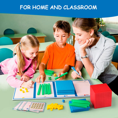 stochastic box Base Ten Blocks Plastic for Math Manipulatives Kindergarten Early Counting MathToy for 1st Grade Homeschool