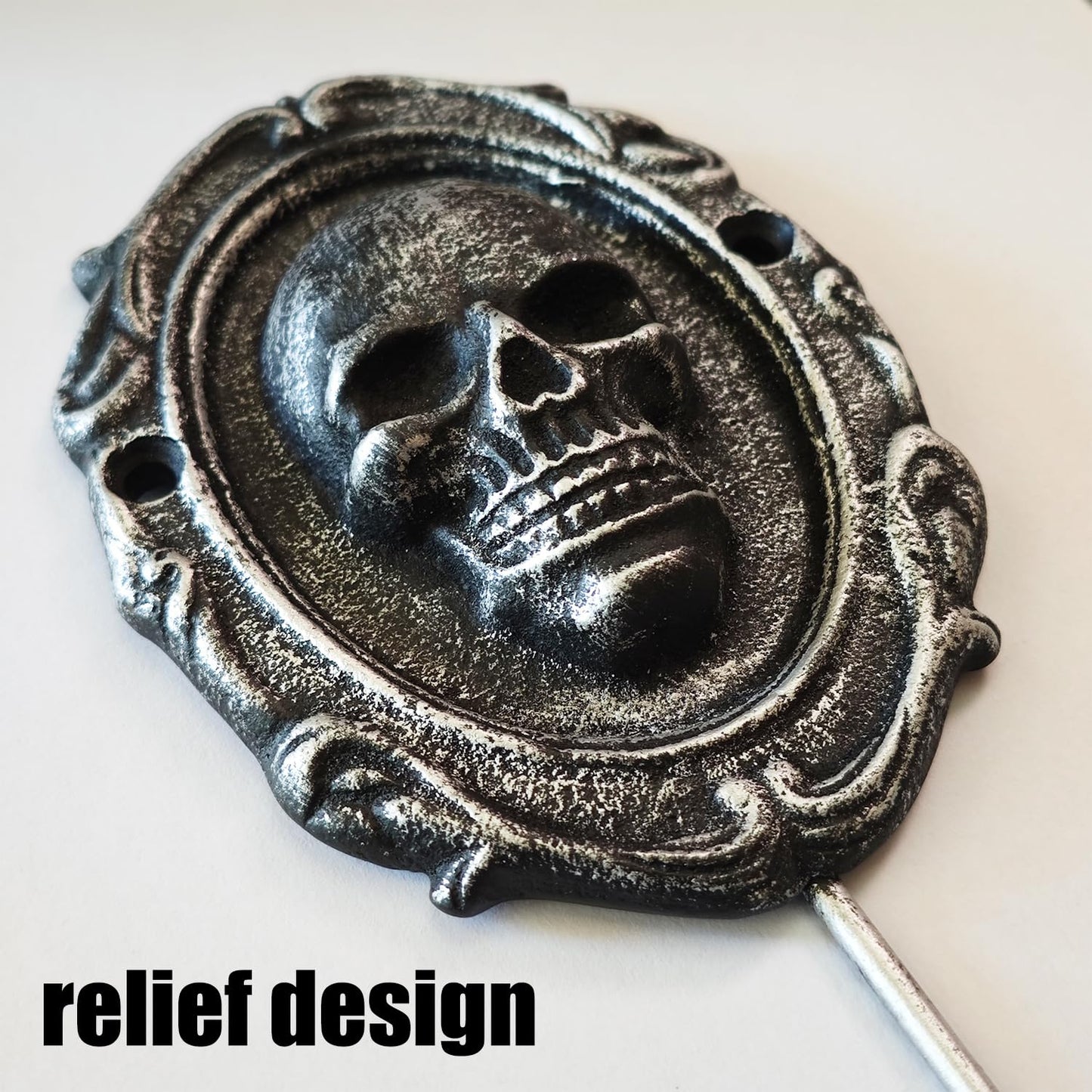 IRISVITA Gothic Skull Hook for Wall, Rustic Gothic Wall Hanger for Keys, Halloween Decor, Goth Key Holder for Dark Academia Bedroom or Living Room