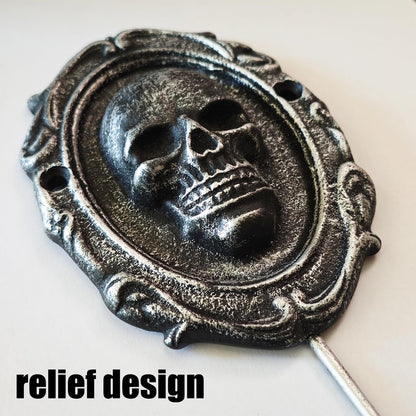IRISVITA Gothic Skull Hook for Wall, Rustic Gothic Wall Hanger for Keys, Halloween Decor, Goth Key Holder for Dark Academia Bedroom or Living Room
