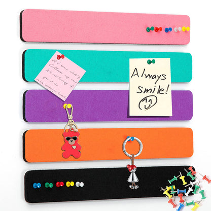 5 Pack Camel Felt Pin Board Bar Strips Bulletin Board Bundle with 5 Pack Multi-Color Felt Pin Board Bar Strips Bulletin Board