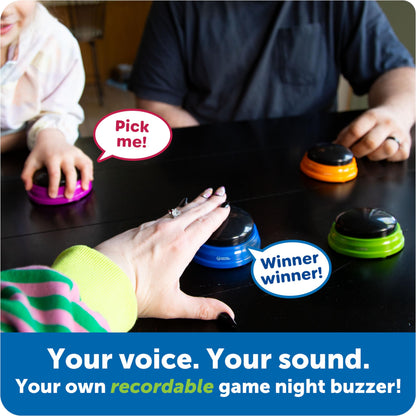 Learning Resources Recordable Answer Buzzers - Classroom Must Haves Supplies, Kids Toys, Sound Effect Button, Family Game Shows For Trivia, Participation Tools Boys and Girls Birthday Gifts