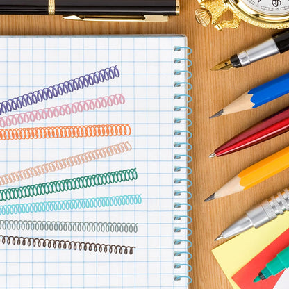 120 Pack Plastic Spiral Binding Coils Binder Binding Spirals Rings Multi Size Spiral Binding Wire Combs Spines Coils, 4:1 Pitch (Pastel Color, 5/16 Inch)