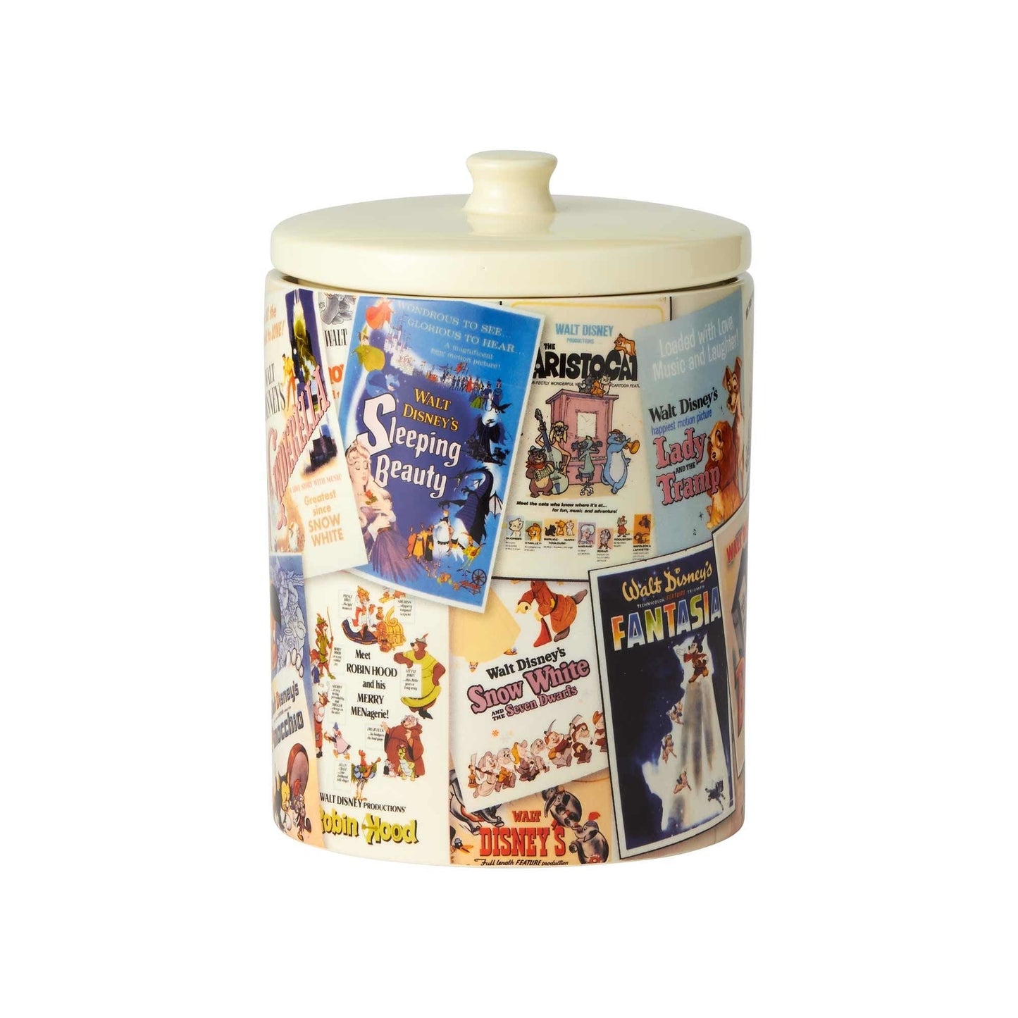 Enesco 6001023 Disney Ceramics Classic Film Posters Cookie Jar Canister, 9.25 Inch, Multicolor