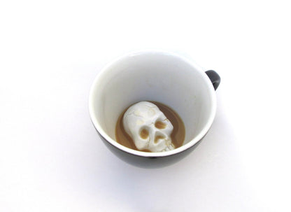 Creature Cups Skull - Ceramic Mug - Hidden 3D Creature Inside, Spooky Horror-Themed Coffee Cup