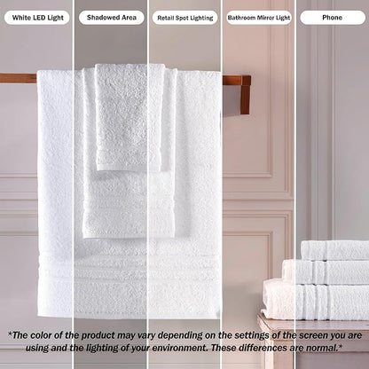 Hawmam Linen White Hand Towels for Bathroom, 16x29 Inch, Premium Turkish Cotton