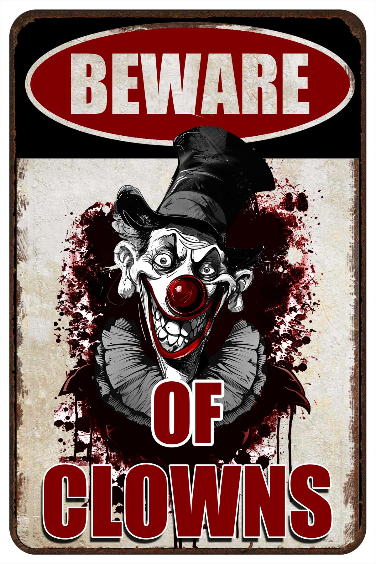 Halloween Signs Clown Decorations Creepy Stuff Scary Decor For Circus Yard Warning Metal Sign Beware Of Clowns 12x8 Inches