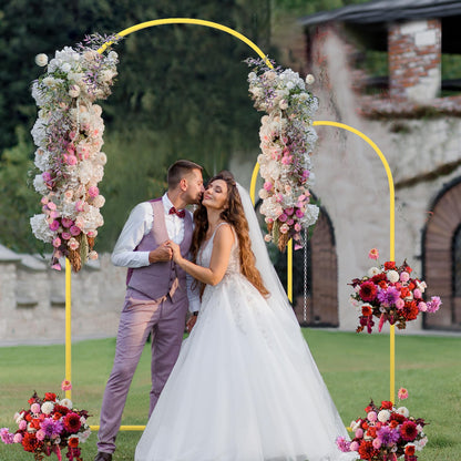 CludPark Metal Arch Backdrop Stand Wedding Arch Frame Set of 2 (7.2FT,6FT) Gold Balloon Backdrop Arch Stand for Wedding Ceremony Birthday Party Baby Shower Graduation Ceremony Decoration