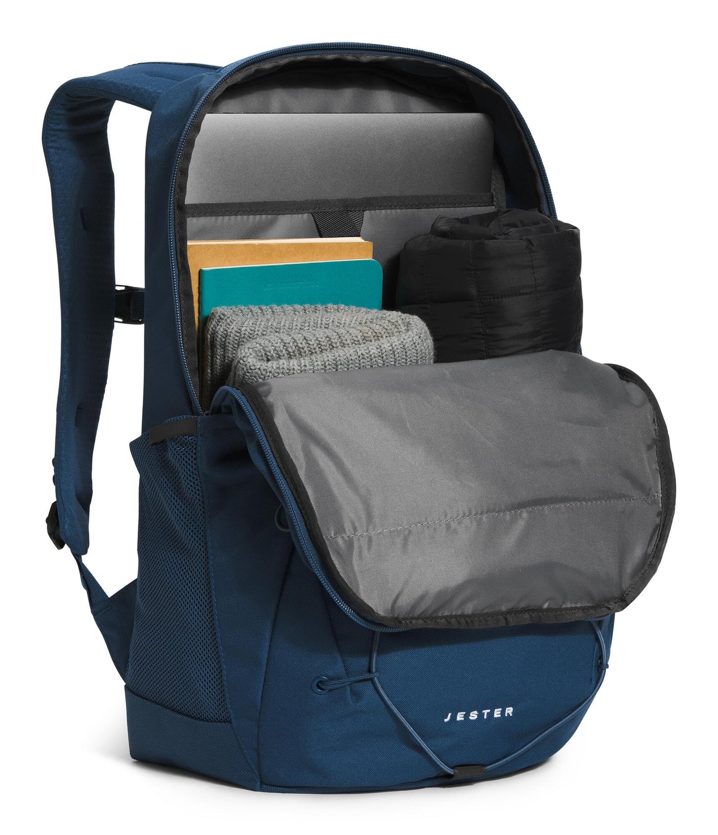 The North Face Jester Everyday Laptop Backpack - Commuter Daypack, Water Repellent, Laptop Sleeve, Shady Blue/TNF White-NPF, One Size