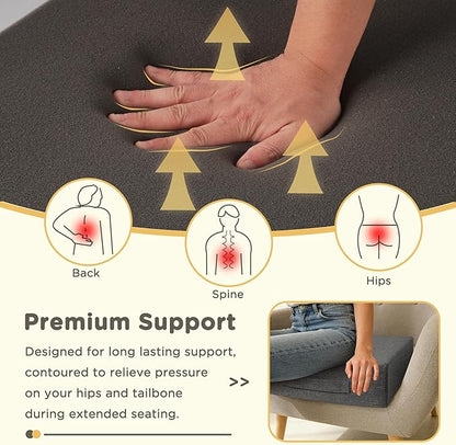 Recliner Cushions for Elderly 20x20x4 Inch Thick Large Recliner Seat Cushion with a Handle Square Non Slip Chair Pads with Washable Cover for Couch Armchair Chairs Dark Grey