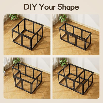 Jalove L-Shape Corner Connectors for Dog Fence (Black) Only Suitable for Jalove, 90 Degree Angle Joints to Assemble Clear Acrylic Playpen, 24" H/30 H Expandable Pet Play Pen Accessories for Indoor