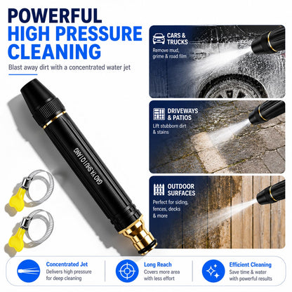 2026 New Jet Nozzle Power Washer for Garden Hose,Garden Hose Nozzle High Pressure Powerful Cleaning Spray Evenly,High Pressure Hose Nozzle for Car Washing