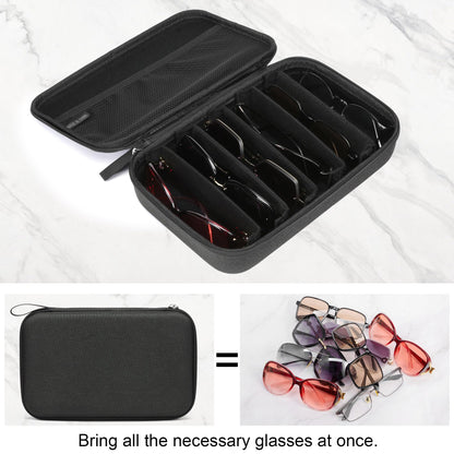 Bukere Travel Sunglasses Organizer Case Adjustable Slot For Multiple Eyeglasses Hard-shell Portable Storage Box for Men Women