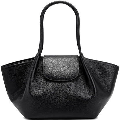 hedexe Genuine Leather Tote Bag for Women: Chic Spacious Shoulder Handbag Satchel Purse - Large Work Bag for Travel & Daily Use(Black)