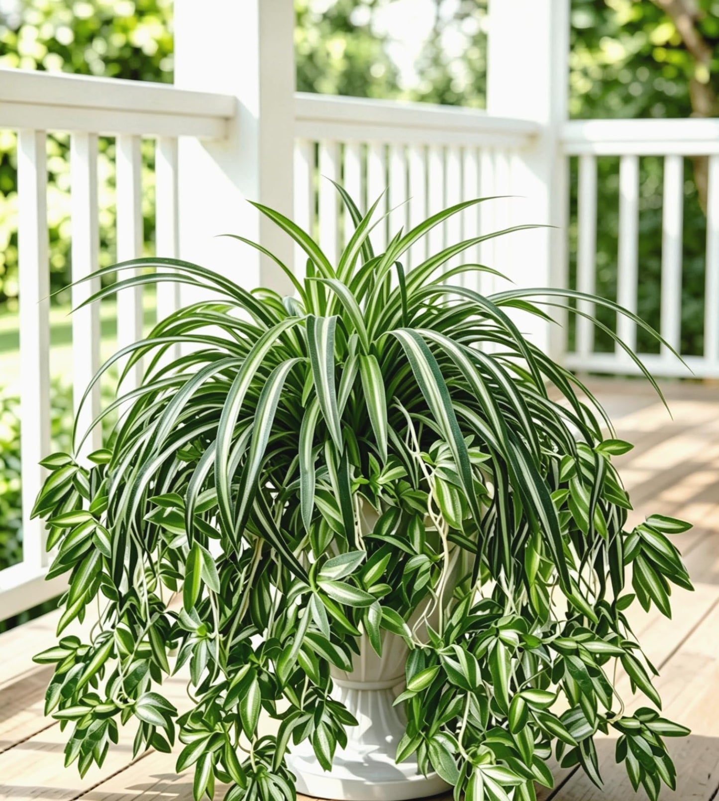 Luabue 4PCS Spider Plant Artificial Hanging Spider Plants 26Inch Chlorophytum Fake Greenery Artificial Plants for Pot Plantes Wall Home Garden Office Verandah Indoor Outdoor