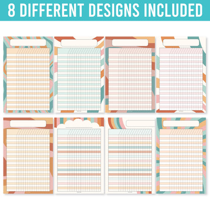 Attendance Chart for Classroom Management - 8 Incentive Chart for Classroom Essentials, 11x17 Student Behavior Charts and Homework Tracker, Teachers Class Attendance and Assignments Log