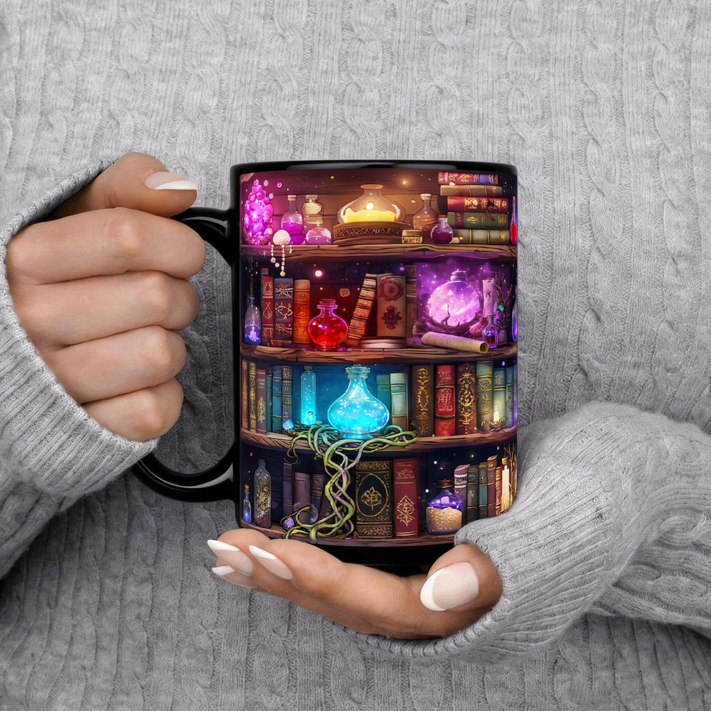 Magic Book Mug Gifts for Book Lovers, Reading mug Gift for Women Readers Librarians, Fantasy Fans, Bookworm gift for Writers on Birthday, Novelty library Coffee mugs, Funny Bookish mug gifts(15oz)-14