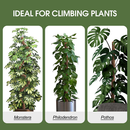 4 Pack Moss Pole, 28 Inch Bendable Moss Poles for Plants Monstera for Climbing Plants, Handmade Coco Coir Pole Plant Sticks Support Stakes for Indoor Plants Plant Grow