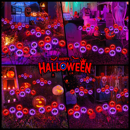 ELECLINK Halloween Decorations Outdoor Solar Lights, 6 Pack 36LEDs Scary Halloween Lights, Waterproof Swaying by Wind Spooky Solar Eyeballs Light for Yard Garden Grave Cemetery Halloween Decor
