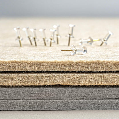 Lightomorrow Bulletin Board, 24 x 18 inches Felt Board - Decorative Pin Board, Cork Board Alternative for Wall, Foldable Self-Adhesive Vision Board Prayer Board with 20 Pushpins-Silver Gray